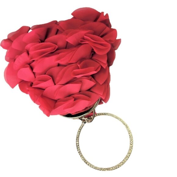 Ruffles and Frills Pink Wristlet Clutch Purse Party Evening Cocktail Bag - Picture 4 of 14